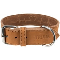 Trixie Rustic Fettleder-Halsband Heartbeat, M 38–47 cm / Leine