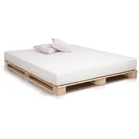 Möbel-Eins PALETTI Palettenbett, Massivholzbett / 160 x 200 cm,