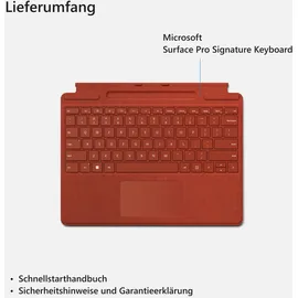 Microsoft Tastatur und Schutzhülle für Surface Pro rot