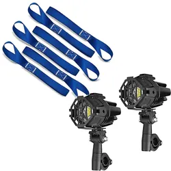 Set: Zurrschlaufen 6er Mega Pack + LED Zusatzscheinwerfer S22X Nebelscheinwerfer