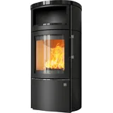 Kaminofen HARK 44-5.1 GT ECOplus FlameKat 8 kW - Ofenkacheln: schwarz-glänzend - Korpus: graphit