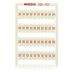 Wago 209-753 WSB-Beschriftungskarte, als Karte, bedruckt, weiß 209753 - 5 Stück