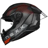 NEXX X.R3R Pro FIM Evo Carbon, Integralhelm - Matt Schwarz/Grau/Rot - XS