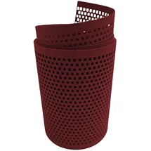 zaun|zu® Sichtschutzstreifen Rille Gelocht Quadrat-Muster 255 x 15 cm Bordeauxrot Metall 2 St.