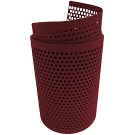 zaun|zu® Sichtschutzstreifen Rille Gelocht Quadrat-Muster 255 x 15 cm Bordeauxrot Metall 2 St.