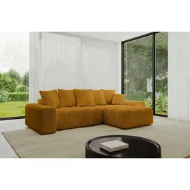 altdecor Ecksofa Cord 2-Sitzer Senfgelb
