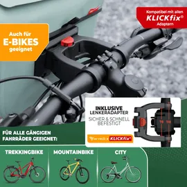 MIVELO Lenkertasche Fahrrad KLICKfix 100% wasserdicht - Fahrradtasche Lenker - abnehmbares Handyfach - Lenkertasche - Tasche Lenker - E-Bike tauglich (Grau)