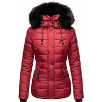 NAVAHOO Damen Modische Winterjacke Steppjacke mit Kunstpelz Kapuze Zuckerbiene