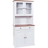 Interlink Buffetschrank Westerland Kiefer Massivholz 90 x 191 x 45 cm Weiß