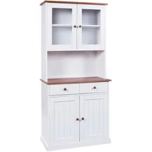 Interlink Buffetschrank Westerland Kiefer Massivholz 90 x 191 x 45 cm Weiß