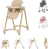 Chipolino Kinderhochstuhl Candy Shop, 4 Räder, verstellbar, Fußstütze, faltbar beige