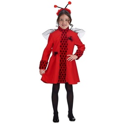 Metamorph Kostüm Marienkäferkleid für Kinder, Kinderkostüm für kleine Karnevalskäfer rot 104