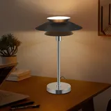 GBLY Tischlampe Schwarz Moderne Nachttischlampe E14 1 Flammig Wohnzimmer Tischleuchte Metall Design mit Kabel Nachttischleuchte für Schlafzimmer