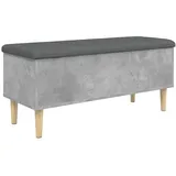 vidaXL Sitzbank mit Stauraum Betongrau 102x42x46 cm Holzwerkstoff