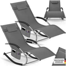 Tectake Gartenliege 142 x 62 x 92 cm Grau