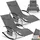 Tectake Gartenliege 142 x 62 x 92 cm Grau