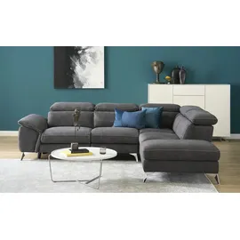 U N O Sports Primo Ecksofa Danae grau 282x78x223 (cm):