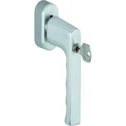 HOPPE® Fenstergriff abschließbar Hamburg 0700S/UD9020, mit Schrauben, Aluminium, Farbe: Stahlfarbig