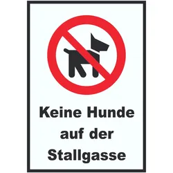 Keine Hunde auf der Stallgasse Schild A4 (210x297mm)