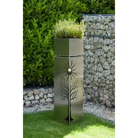 Garden Pleasure Pflanzsäule Baum 25 x 25 x 100 cm silber