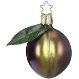 Inge-Glas® Christbaumschmuck Pflaume 7cm Glasschmuck (1-tlg), mundgeblasen, handbemalt