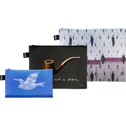 Museum Rene Magritte Golconda, The Treachery of Images, The Promise Beutel, recycelt, 3 St.