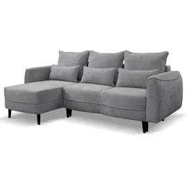 Kaiser Möbel Ecksofa Selio mit Schlaffunktion und Bettzeugcontainer Grau Links - Grau