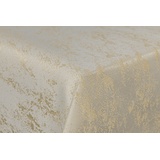 First-Tex Tischdecke, Tischdecke Damast Jacquard Meliert 135x180 eckig in champagner