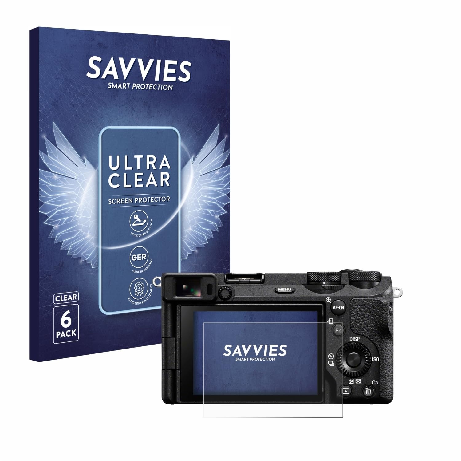 Savvies 6 Stück Schutzfolie für Sony Alpha 6700 Displayschutz-Folie Ultra-Transparent