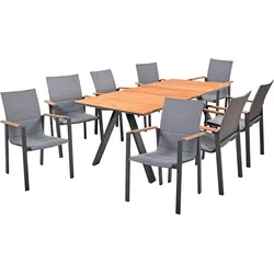 Garten-Essgruppe GARDEN PLEASURE "DAVINA Set 07", bunt (schwarz, braun, grau), Sitzmöbel-Sets