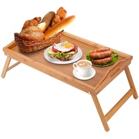 Youyijia Betttablett Frühstückstablett für Bett Frühstückstisch Klappbarer Betttisch Frühstück Holztablett Holz Tisch mit Klappbaren Beinen 50 x 30 x 24 cm