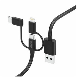 HAMA USB-Ladekabel 3in1 Multi-Ladekabel, 1,5 m, schwarz