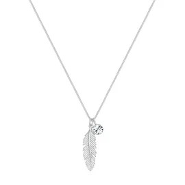 Elli Halskette Feder Boho Kristall 925 Sterling Silber