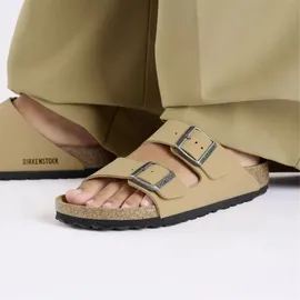 Birkenstock Arizona Birko-Flor Nubuk schmal latte cream 37