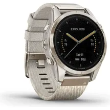 Garmin Epix Pro (Gen 2) Sapphire 42 mm beige/softgold mit Nylonarmband