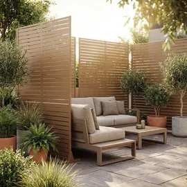casa.pro Trennwand 180 x 120 cm Braun Stahl