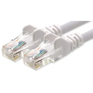 1aTTack.de Netzwerkkabel Cat.6 - weiß - 1x - 2m - CAT6 Ethernet Kabel Lankabel 1000 Mbits Patchkabel