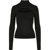 URBAN CLASSICS Ladies Cut-Out Turtleneck Longsleeve T-Shirt, Black,