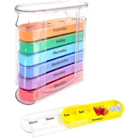 Ruayia Tablettenbox mit 7 Tage 4 fächer Morgen, Nachmittag, Abend und vor dem Schlafengehen, Klein Pillendose Große Fächer für Kinder äLtere HäNde, Pillendose Unterwegs Quadratische Form