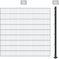 Arvotec Einstabmattenzaun 10 m x 180 cm Grau/Kunststoff