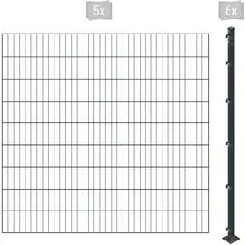 Arvotec Einstabmattenzaun 10 m x 180 cm Grau/Kunststoff