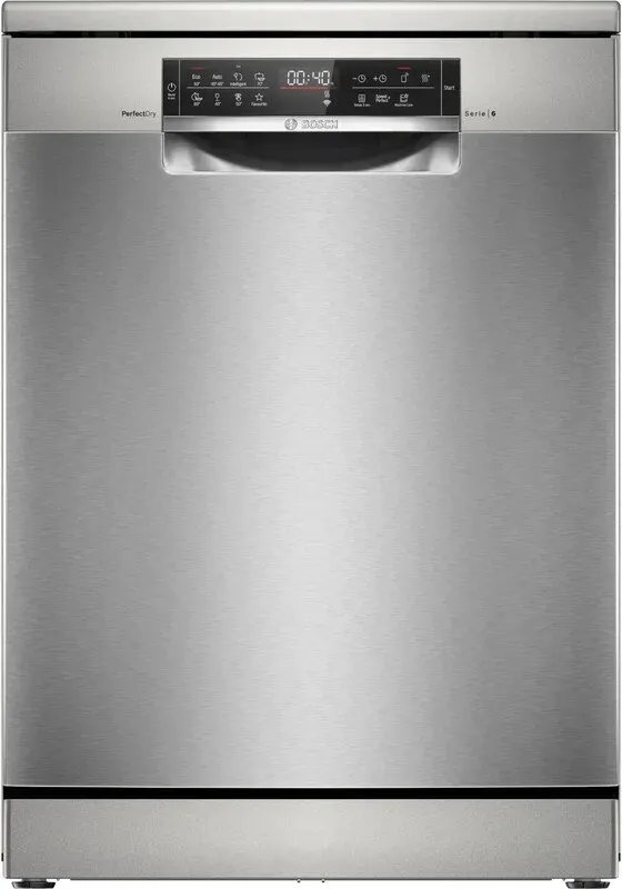 Bosch Serie 6 SMS6ZDI06E Geschirrspüler, freistehend, PerfectDry, 13 Maßgedecke, Edelstahl, SilencePlus, EcoSilence Drive, Home Connect, Besteckkorb, energieeffizient