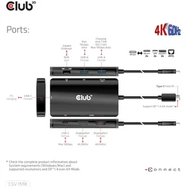 Club 3D 7in1 Portable Dock, USB-C 3.1 [Stecker] (CSV-1598)