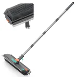 MR.SIGA Bodenbürste 2-in-1 mit Langem Stiel Schwarz