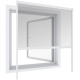 WINDHAGER Insektenschutz Rollo Fenster Plus, Fliegengitter Alurahmen für Fenster, weiß, Selbstbausatz 160 x 160 cm, 04324