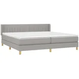 vidaXL Boxspringbett mit Matratze Hellgrau 200x200 cm Stoff