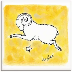 Artland Leinwandbild »Serie Sternzeichen Widder«, Sternzeichen, (1 St.), auf Keilrahmen gespannt Artland Farbe Bild(er): gelb
