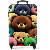 NoBoringSuitcases.com© Kinderkoffer Teddybär - Teddy - Design - Kinder 55x35x20cm, 4 Rollen, Kinder Koffer Klein, Trolley Handgepäck bunt 35 cm x 55 cm x 20 cm