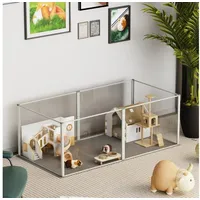 BingoPaw Acryl Kleintier Laufstall 6-tlg Indoor Freigehege 124x63x40 cm