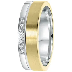 Lucardi Ringe 'Benidorm' 925 Silber - silbern-goldfarbig 49mm Damen 